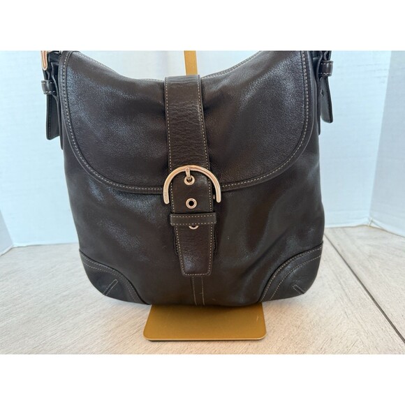 Coach Vintage 9480 Soho Flap Crossbody Black Leather Shoulder Hobo Y2K Cleaned - Picture 3 of 16